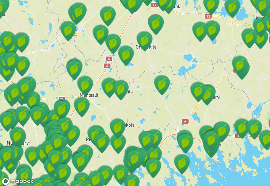 Avoimet puutarhat karttakaappaus